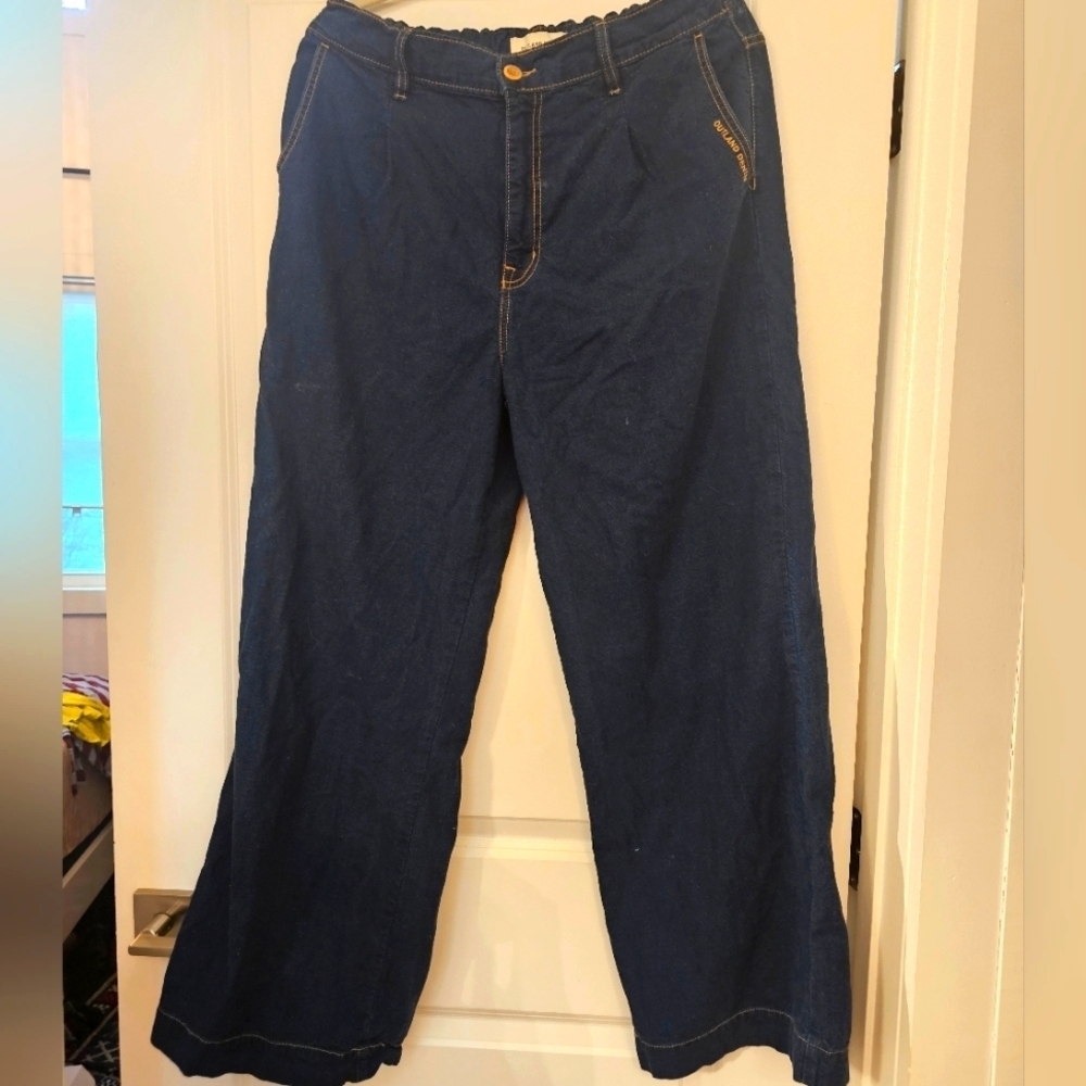 Outland Denim Amelia High Rise Wide Leg Organic Cotton Jeans Size XL - Picture 2 of 8